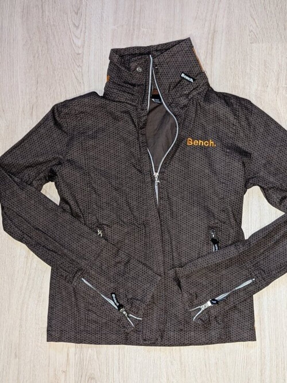 Bench Brown & Orange Geometric BBQ Full Zip Track Jacket